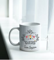 Kişiye Özel İsim ve Fotoğraflı En İyi Kardeş Temalı Kupa Bardak No:001