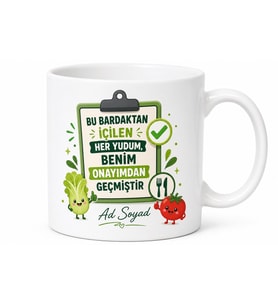 Gıda Kalite Kontrolcüsüne Esprili Kupa Lezzet Hijyen Onayı Hediye Bardak