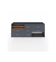 Hyperion Konsol 2 Raflı 7 Çekmeceli  220x44x99 Antrasit-Çam/Antrasit