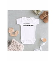 Unisex Beyaz Baskılı Zıbın