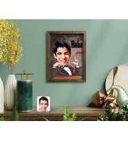 BK Gift Kişiye Özel Godfather Baba Karikatürlü Doğal Masif Ahşap Çerçeveli Tablo-7