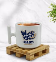 BK Gift Kişiye Özel Dünyanın En İyi Babası Tasarımlı T Kulplu Beyaz Middle Kupa Bardak-3