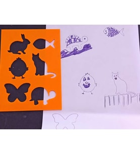 3D Baskı Hayvan Figürleri Çizim Şablonu - Çoklu Desen Kalıbı - Turuncu