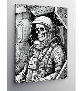 Kanvas Tablo Astronot Ve İskelet Tasarımı