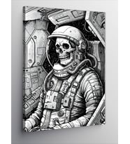 Kanvas Tablo Astronot Ve İskelet Tasarımı
