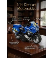 1:14 Ölçek Die-Cast Metal Çek Bırak Oyuncak Motosiklet