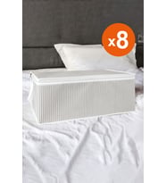 8'li Büyük Boy Kumaş Hurçlar, Gri, 45x65x22 cm, Baza Altı Düzenleyici