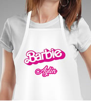 Kişiye Özel Barbie Tasarımlı Mutfak Önlüğü