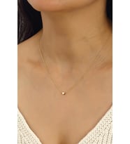 AZURİS 925K GÜMÜŞ ÜÇ BOYUTLU MİNİMAL KALP KOLYE