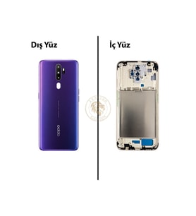 Oppo A5 2020 Mor Uyumlu Lensli Orta Kasa Full Kasa Kapak Gövde Housing