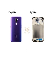 Oppo A5 2020 Mor Uyumlu Lensli Orta Kasa Full Kasa Kapak Gövde Housing