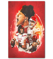 Cakatablo Patrick Mahomes Kansas City Dört Farklı Anlık MDF Tablo