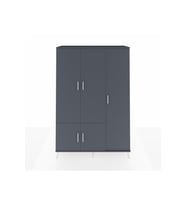 Hyperion Dolap 7 Raflı 5 Kapaklı Tek Askılı 132x44x195 Antrasit-Antrasit/Aytaşı