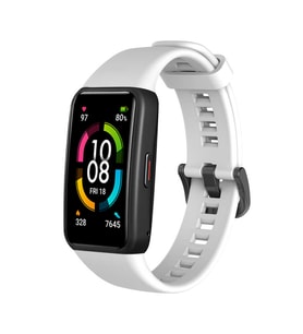 Huawei Band 6 Uyumlu Kordon Silikon Esnek Yumuşak Zore KRD-47 Kayış (Beyaz)