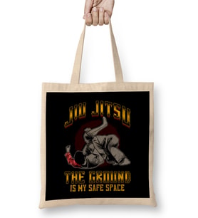 Funny Jiu Jitsu BJJ The Ground Is My Safe Space Bez Çanta Uzun Saplı
