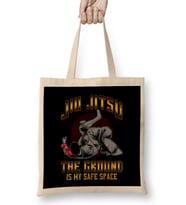Funny Jiu Jitsu BJJ The Ground Is My Safe Space Bez Çanta Uzun Saplı