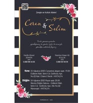 Nikah Düğün Nişan Kına Davetiyesi Beyaz Zarflı 5066 Kodlu