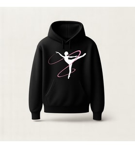 Gymnastic Girl Hoodie Sweatshirt (Siyah)