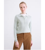 LCW EVERYDAY Yeşil Polo Yaka Kadın Triko Kazak
