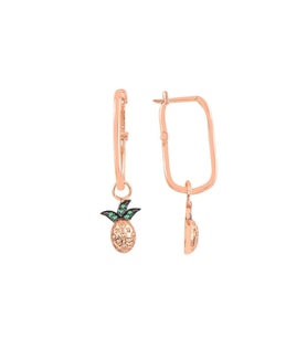 Söğütlü Silver Gümüş rose ananas göçmen küpe