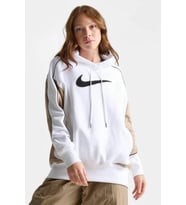 Fleece Overssize Pullover Women's Hoodie Kadın Oversize Kapüşonlu Sweatshirt Beyaz