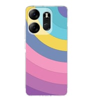 PrintiFy Tecno Spark Go 2023 Uyumlu Kamera Korumalı Renk Cümbüşü B Tasarımlı Şeffaf Silikon Kılıf