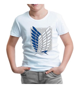 Attack on Titan - Logo Beyaz Çocuk Tshirt