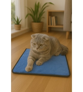 Yumuşak Dokulu Peluş Kedi Halısı 40x40 cm, Kulübe İçin Pofuduk Minder