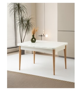Kelebek Ortadan Açılır Büyüyen Yemek Masası Beyaz 90x160cm