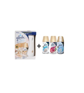 Glade Otomatik Sprey + İpeksi Vanilya + Temiz Çarşaf Ferahlığı X Meyve & Çiçek Buketi X Temizliğin Ferahlığı = 3 X 269 Ml
