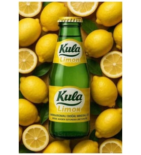 Limon Aromalı Gazlı Maden Suyu 24'lü Cam Şişe  200 ml  Doğal Mineralli Su
