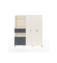 Hyperion Dolap 12 Raflı 4 Çekmeceli Tek Askılı 220x44x243 Aytaşı-Aytaşı/Antrasit