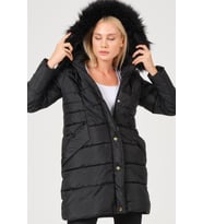 Dewberry Kadın %100 Polyester Kaban Siyah Z6745 Günlük Dış Giyim, Kazak ve Gömlek Kombini, Seyahat Gardırobu