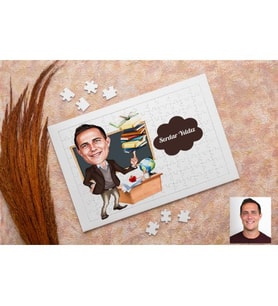 Öğretmen Karikatürlü Kişiye Özel Puzzle