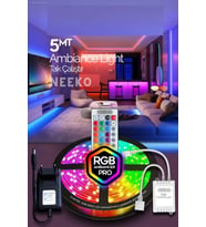 5mt Şerit Animasyonlu Tak Çalıştır Kumandalı Trafolu Rgb Şerit Işık Aydınlatma Parti Led