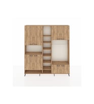 Arges Gardrop 18 Raflı 8 Kapaklı Tek Askılı 220x30x243 Çam-Çam
