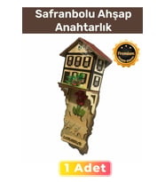 Premium Özel Üretim Hediyelik Turistik Ahşap 3'lü Safranbolu Tasarımlı El Yapımı Anahtarlık Askısı