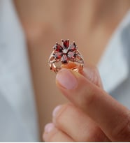 925 Ayar Gümüş Lotus Çiçeği Yüzük