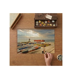 Konteynerlar- Liman- Yük Gemisi Tasarımı 240 parça Ahşap Puzzle Ahşap Kutuda MP00298