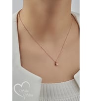 DAMLA MODEL TURUNCU TAŞLI KOLYE GOLD, GÜMÜŞ VE ROSE RENK 925 AYAR GÜMÜŞ KOLYE (Rose)