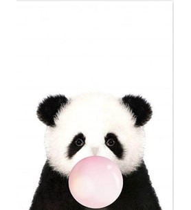 Sakız Çiğneyen Panda Sayılarla Boyama Seti(40x50 cm Tuval Şasesine Gerili)