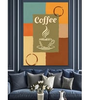 Kahve Fincanı Grafik Poster Dekoratif Kanvas - Mdf Ahşap Tablo