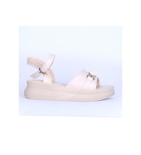Moda Ayakkabı 148 Ortopedik Kadın Sandalet Ayakkabı (Krem)