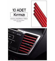 Araç İçi Klima Havalandırma Izgarası Dekoratif Şerit Trim Seti Kırmızı