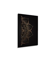Çerçeve Görünümlü Dekoratif Ahşap Kare Altın Mandala Deseni Tablosu Ev/Ofis/İşyeri Tablo