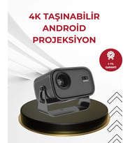 Wifi 6 Ve Bluetooth 5 Bağlantılı Taşınabilir Projeksiyon Makinesi