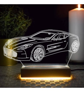 Spor Araba Tasarımlı 3d Led Lamba