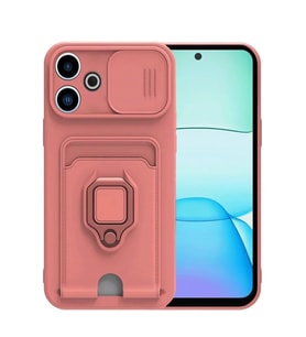 Redmi 13 4G Kılıf Zuma Kartvizitli Yüzüklü Silikon - Pembe