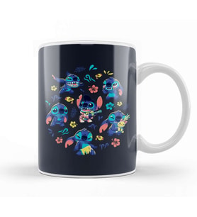 Cute Stitch Pattern Kupa Bardak Porselen