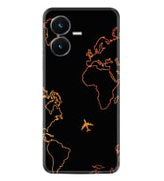 Vivo Y22S Kılıf Silikon Desen Özel Seri Harita ve Uçak 1777
